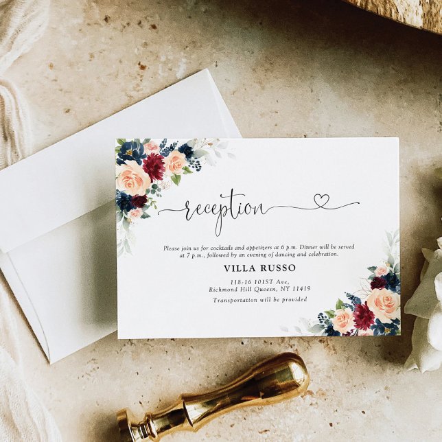 D'accompagnement Carte de réception de mariage de Bourgogne et de l (Créateur téléchargé)