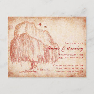 D'accompagnement Carte de réception de mariage de l'arbre de saule