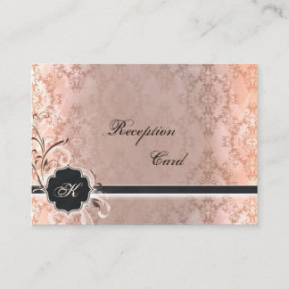 D'accompagnement Carte de réception de mariage élégant Damas Vintag