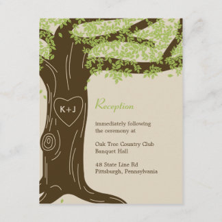 D'accompagnement Carte de réception de mariage en chêne