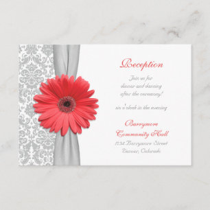 D'accompagnement Carte de réception de mariage en damassé gris cora
