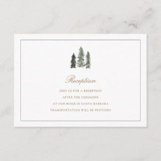 D'accompagnement Carte de réception de mariage en forêt de pins