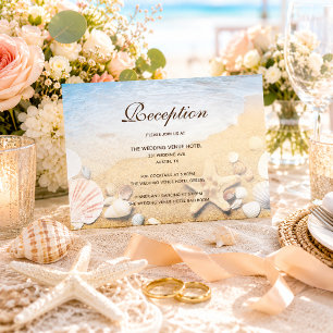D'accompagnement Carte de Réception de Mariage Étoile de Mer Plage
