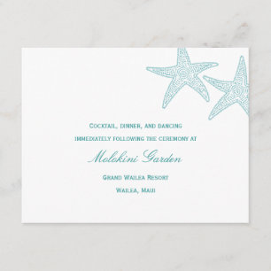 D'accompagnement Carte de réception de mariage étoile de mer - Turq