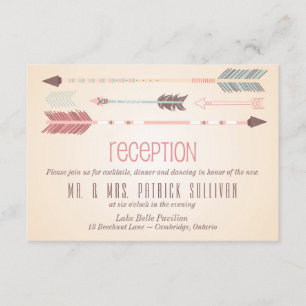 D'accompagnement Carte de réception de mariage Flèches Tribales Vin