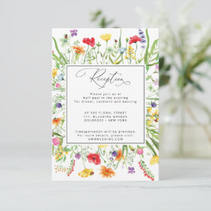 D'accompagnement Carte de réception de mariage Fleur sauvage coloré