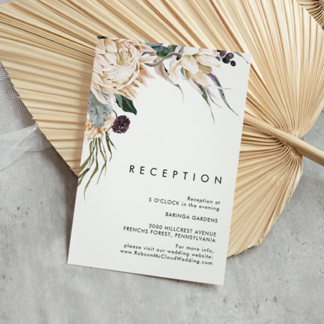 D'accompagnement Carte de réception de mariage floral blanc (Créateur téléchargé)