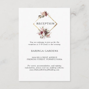 D'accompagnement Carte de réception de mariage floral Boho de Bourg