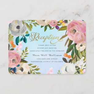 D'accompagnement Carte de réception de mariage floral Jardin de rêv