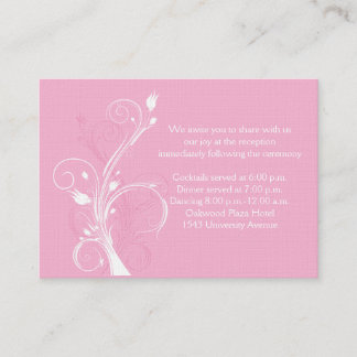 D'accompagnement Carte de réception de mariage floral rose et blanc