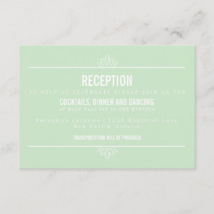 D'accompagnement Carte de réception de mariage florale moderne vert