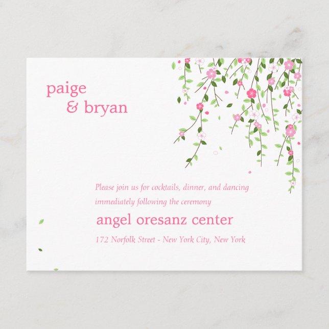 D'accompagnement Carte de réception de mariage Garden Blooms (Devant)