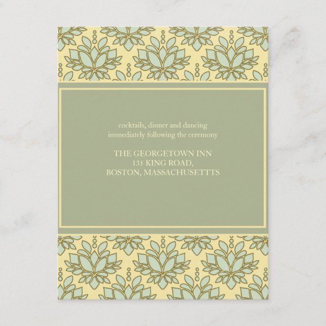 D'accompagnement carte de réception de mariage Green Lotus (Devant)