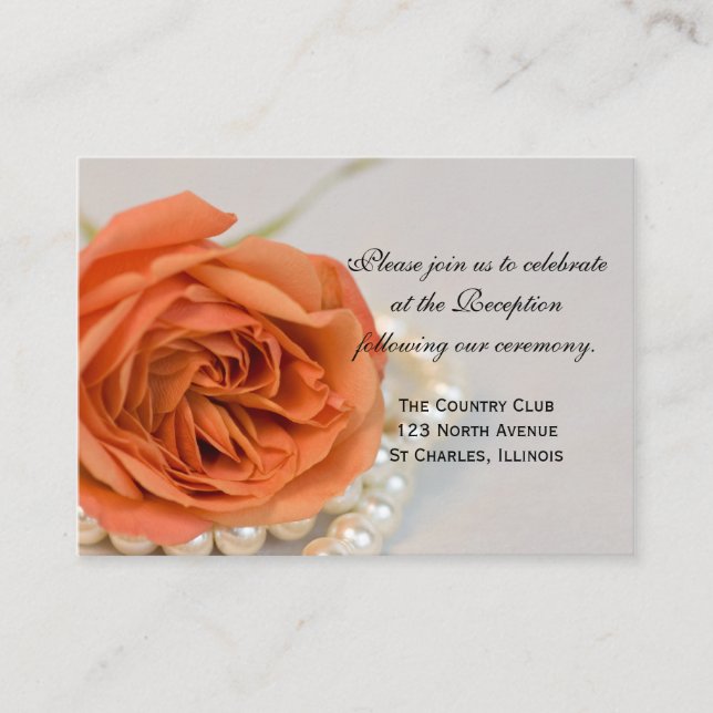 D'accompagnement Carte de réception de mariage Orange Rose et Pearl (Devant)