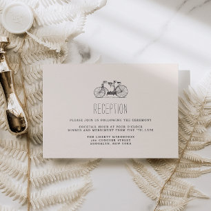 D'accompagnement Carte de réception de mariage pour vélo tandem vin