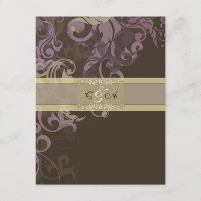 D'accompagnement Carte de réception de mariage Purple Victoria (Devant)