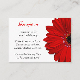 D'accompagnement Carte de réception de mariage Red Gerber Daisy