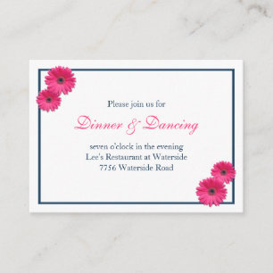 D'accompagnement Carte de réception de mariage rose Gerbera Daisy