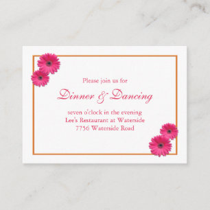D'accompagnement Carte de réception de mariage rose Gerbera Daisy