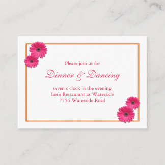 D'accompagnement Carte de réception de mariage rose Gerbera Daisy