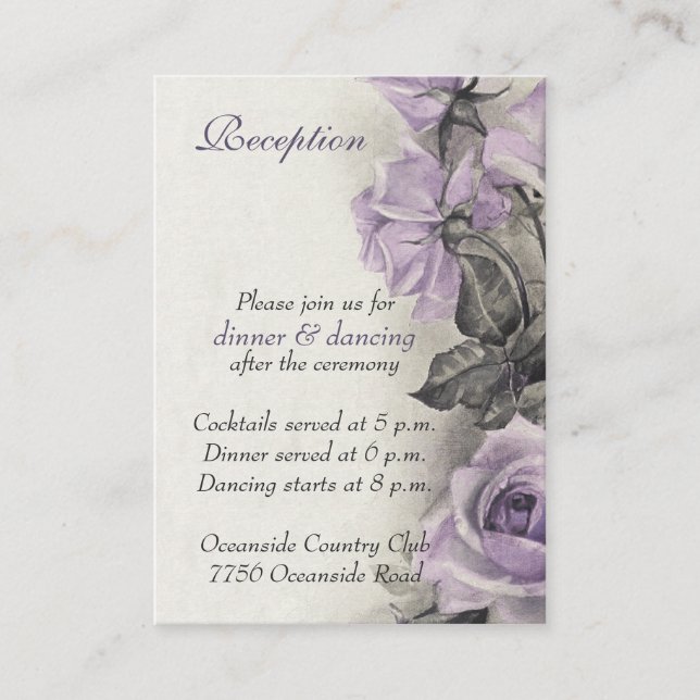 D'accompagnement Carte de réception de mariage Rose Sterling Silver (Devant)