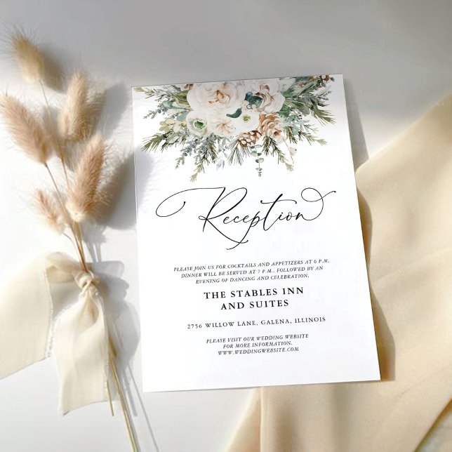 D'accompagnement Carte de réception de mariage Rustique en Pinecone (Créateur téléchargé)
