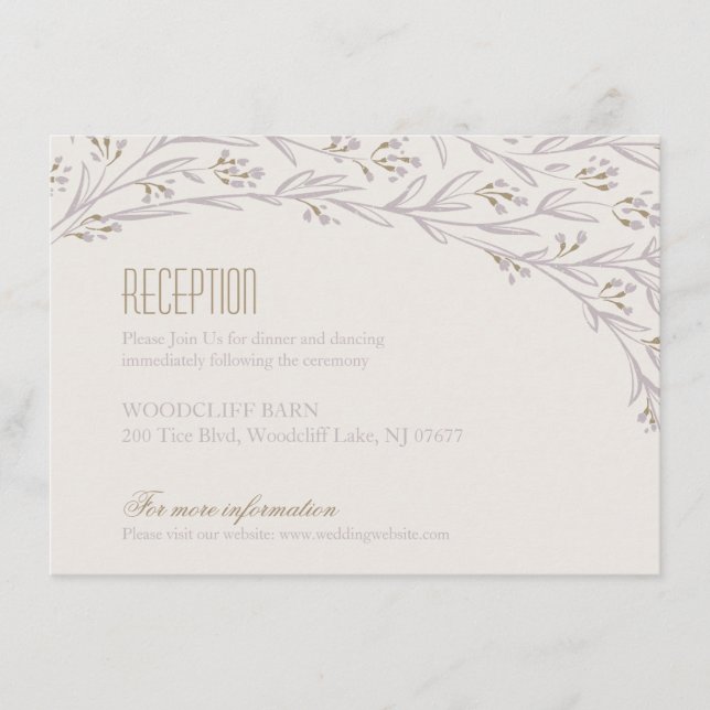 D'accompagnement Carte de réception de mariage rustique et élégante (Devant)