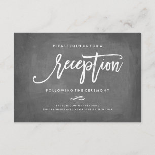 D'accompagnement Carte de réception de mariage typographie chic tab