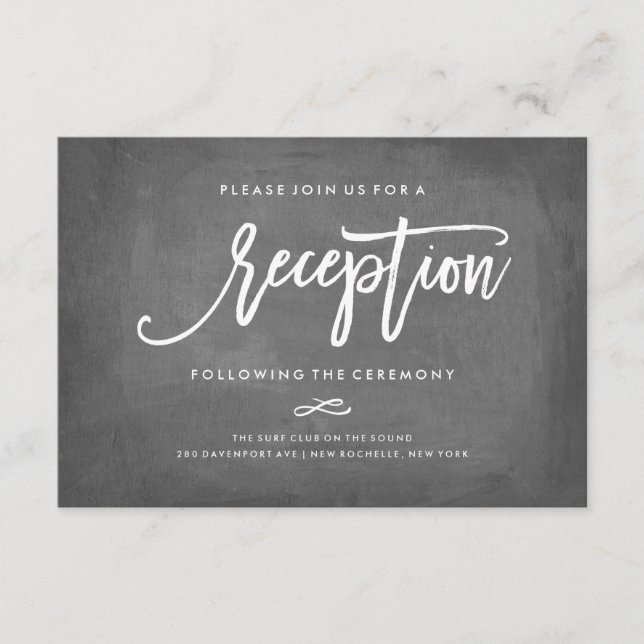 D'accompagnement Carte de réception de mariage typographie chic tab (Devant)