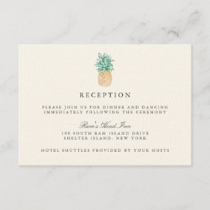 D'accompagnement Carte de réception de mariage Vintage Pineapple