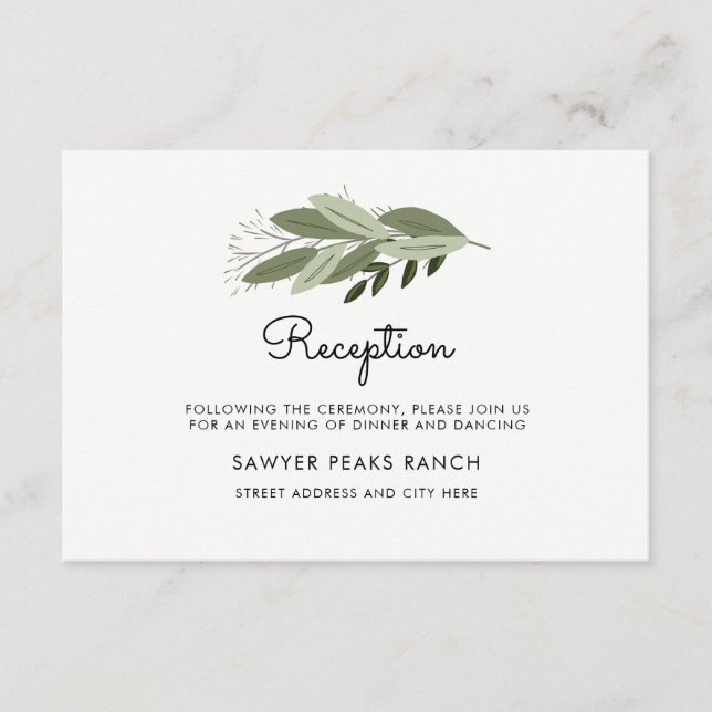D'accompagnement Carte de réception de pousses de mariage (Devant)