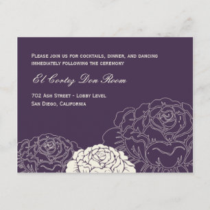 D'accompagnement Carte de réception du jardin de roses - Violet
