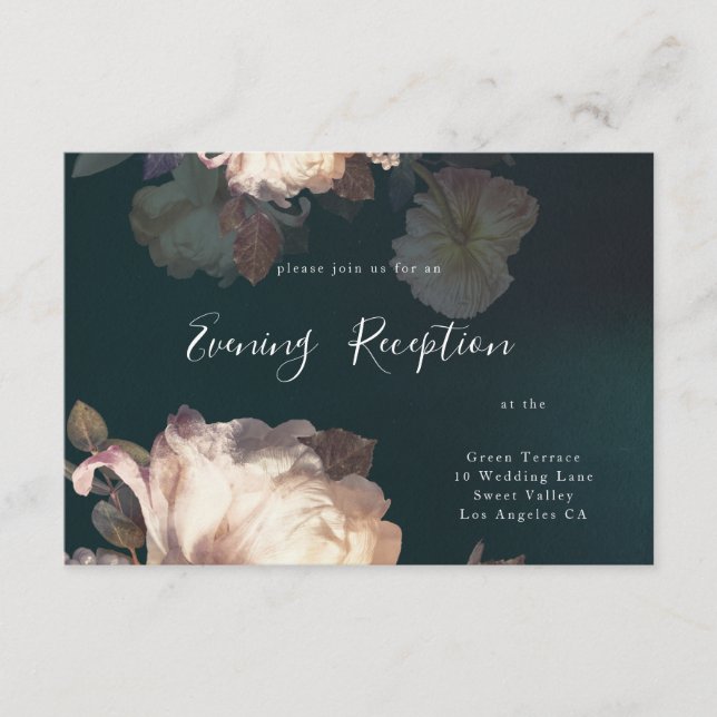 D'accompagnement Carte de réception Emerald Antique Vintage Wedding (Devant)