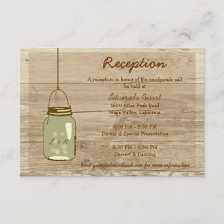D'accompagnement Carte de réception en pot Mason rustique en bois d
