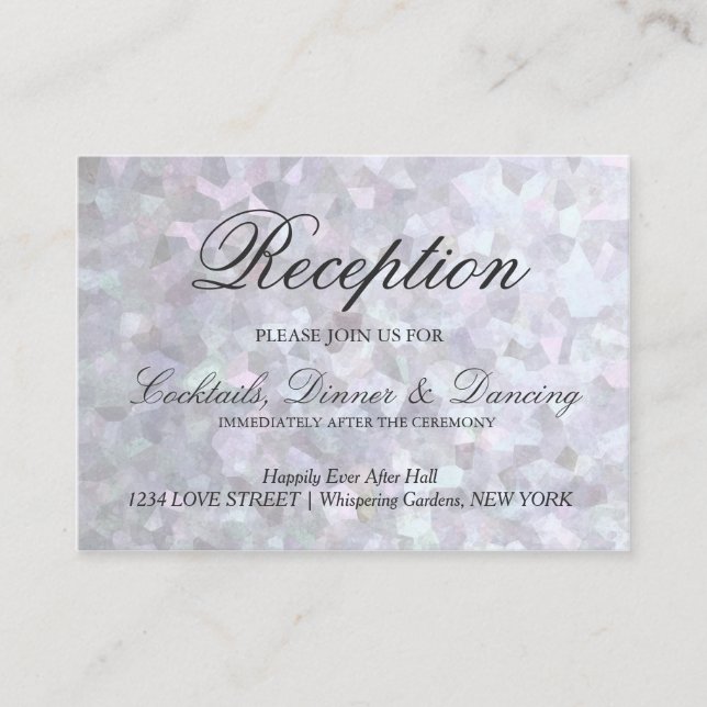 D'accompagnement Carte de réception Faux Silver Parties scintillant (Devant)