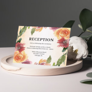 D'accompagnement Carte de Réception Florale Rouge Orange Été