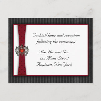 D'accompagnement Carte de réception Heart Black Maroon