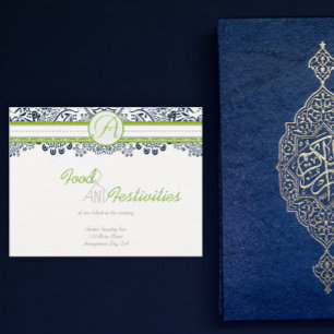 D'accompagnement Carte de réception Inséparables Green Grey de la M