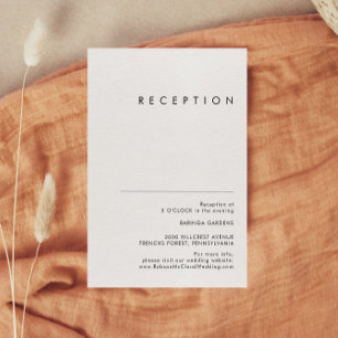 D'accompagnement Carte de réception minimaliste de mariage moderne