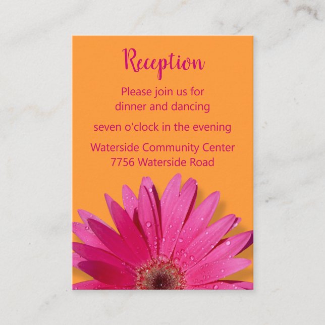 D'accompagnement Carte de réception orange et rose Gerbera Daisy (Devant)
