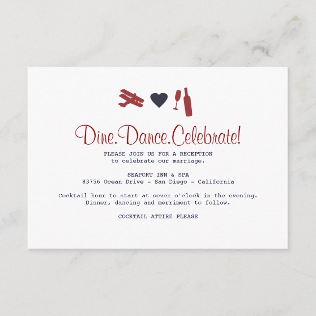 D'accompagnement Carte de réception par avion (Devant)