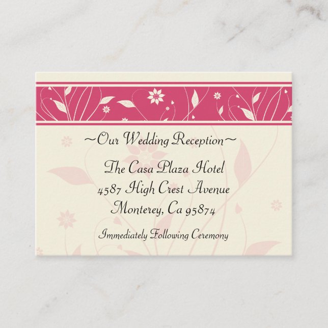 D'accompagnement Carte de réception romantique de mariage de printe (Devant)