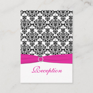 D'accompagnement Carte de réception rose, blanc et noir Damas