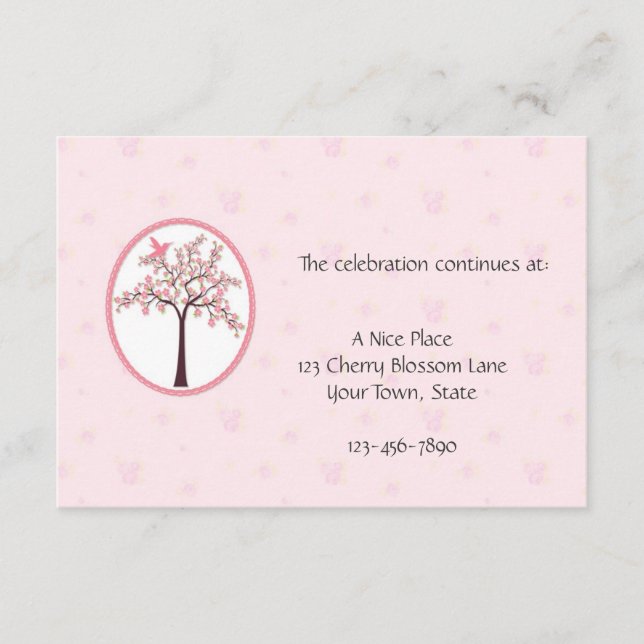 D'accompagnement Carte de réception Rose Cerisier (Devant)