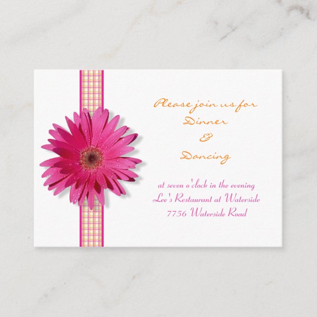 D'accompagnement Carte de réception rose Gerbera Daisy (Devant)