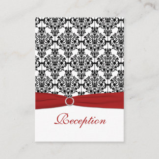 D'accompagnement Carte de réception rouge, blanc et noir Damas