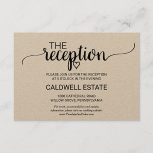 D'accompagnement Carte de réception simple calligraphiée Kraft