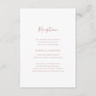 D'accompagnement Carte de réception simple et élégante Rose Gold We