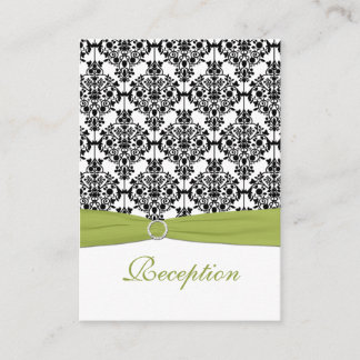 D'accompagnement Carte de réception verte, blanche et noire Damas