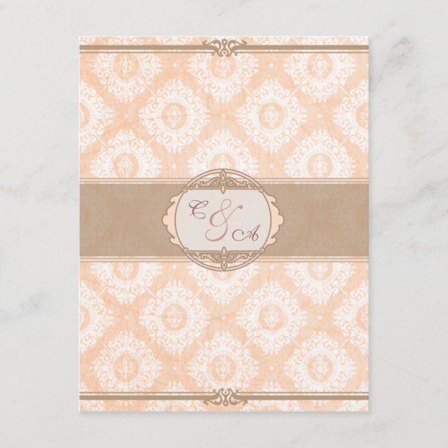 D'accompagnement Carte de réception Victoria Damask rose (Devant)